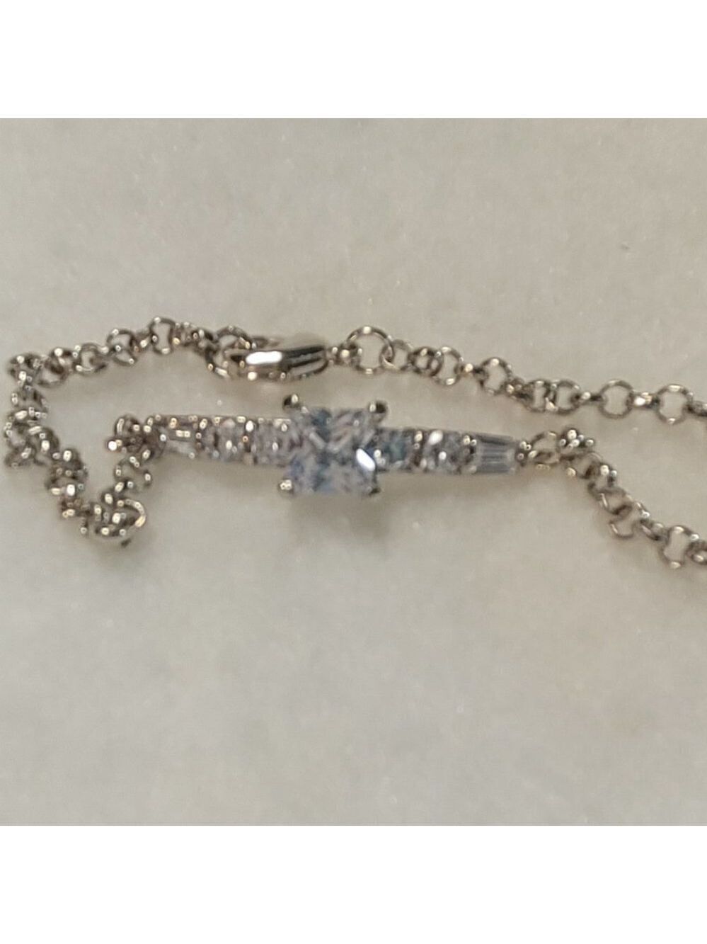 Sterlington Collection Silver Tone Cubic Zirconia Bracelet